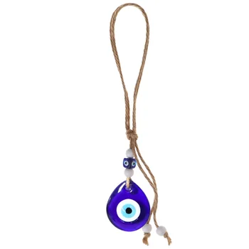 Zlo Oko, Navy Blue, ki Visi Avto Čar Ornament Pripomoček za Vzvratnega Ogledala, Stekla Blagoslov Ornament Odražajo Negativne Energije