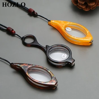 Zložljivi Obesek Obravnavi Očala Povečevalna Prenosni Preprečili Izgubo Krog/Cat Oči Ogrlica Prebyopia Očala Pošljete Z Verigo
