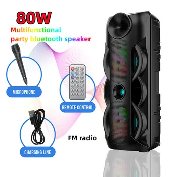 Zunanji Dvojno 8-palčni boombox Square Dance Bluetooth Zvočnik Prenosni 360 Stereo Brezžično Kartico Subwoofer K Pesem Velike caixa de som