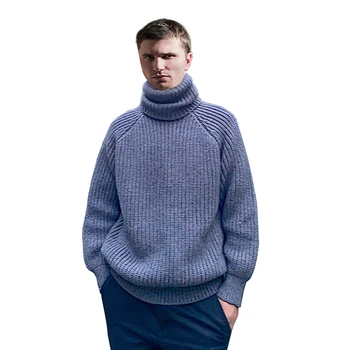 Čisto ročno tkane Zgosti Visoko vratu Zimski Pulover visoke kakovosti Debel Par obleko Puloverju Pulover 2022 Nova Bela Sweater moški