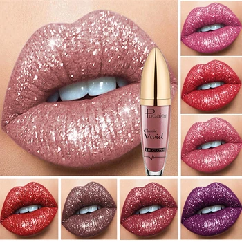 Šimer Lip Gloss 15 Mat Barve Diamant Nepremočljiva Dolgotrajno Bleščice Tekoče Ustnice Sijoče Rdeče Roza Lip Lepoto Ličila