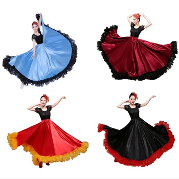 Španski Ženske Obleke Flamenco Krila Bigdance Plesne Kostume Gypsy Swing Krila Zbor Stopnji Uspešnosti Kostumi za Ženske
